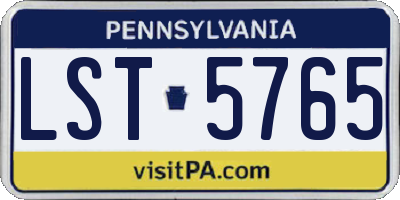 PA license plate LST5765