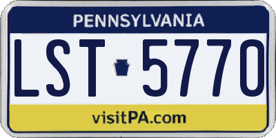 PA license plate LST5770