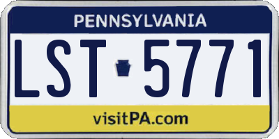 PA license plate LST5771