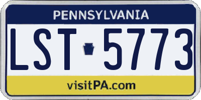 PA license plate LST5773