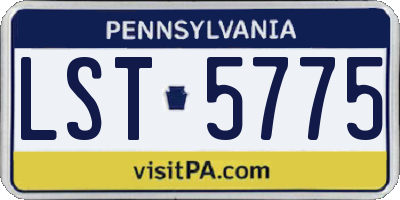 PA license plate LST5775
