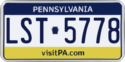 PA license plate LST5778