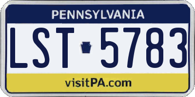 PA license plate LST5783