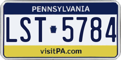 PA license plate LST5784