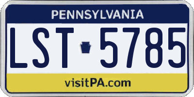 PA license plate LST5785
