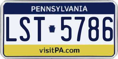 PA license plate LST5786