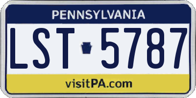 PA license plate LST5787