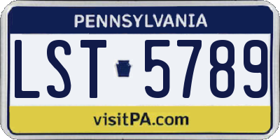 PA license plate LST5789