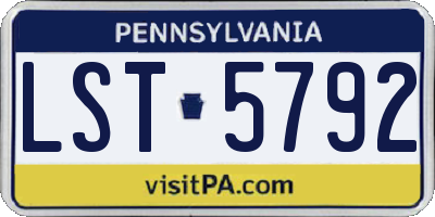 PA license plate LST5792