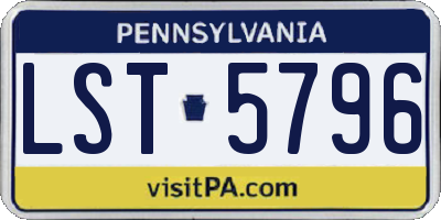 PA license plate LST5796