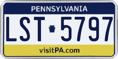 PA license plate LST5797