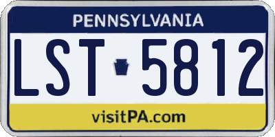 PA license plate LST5812