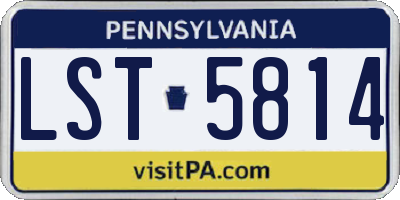 PA license plate LST5814