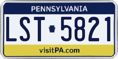 PA license plate LST5821