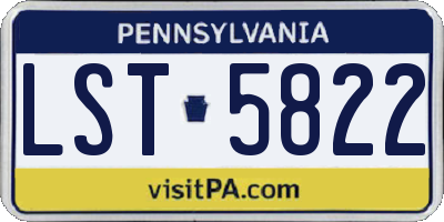 PA license plate LST5822