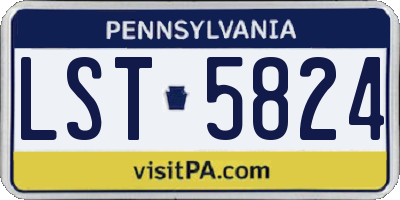 PA license plate LST5824
