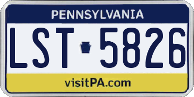 PA license plate LST5826