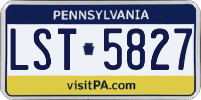 PA license plate LST5827