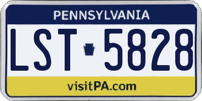 PA license plate LST5828