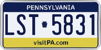 PA license plate LST5831