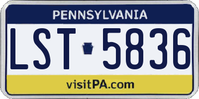 PA license plate LST5836