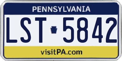 PA license plate LST5842