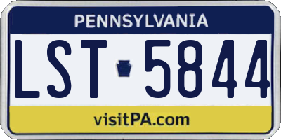 PA license plate LST5844