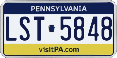 PA license plate LST5848