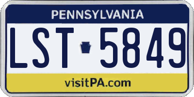 PA license plate LST5849