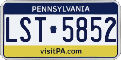 PA license plate LST5852