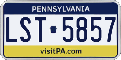 PA license plate LST5857