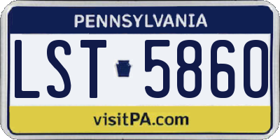 PA license plate LST5860