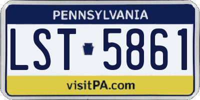 PA license plate LST5861