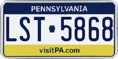 PA license plate LST5868