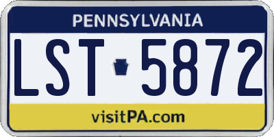 PA license plate LST5872