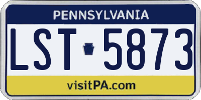 PA license plate LST5873