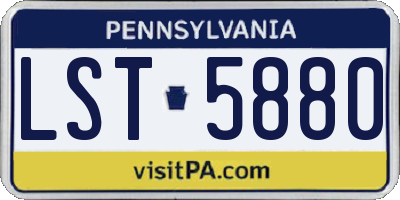 PA license plate LST5880