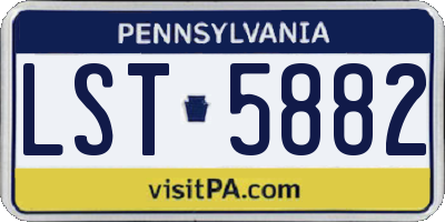 PA license plate LST5882