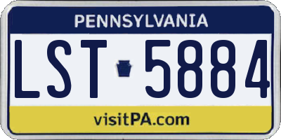 PA license plate LST5884