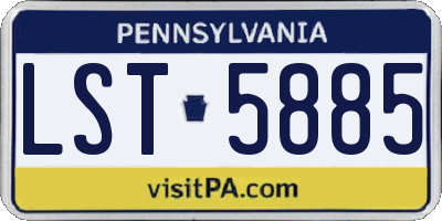 PA license plate LST5885