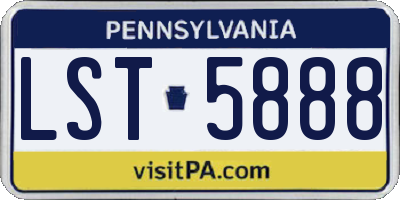 PA license plate LST5888