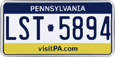 PA license plate LST5894