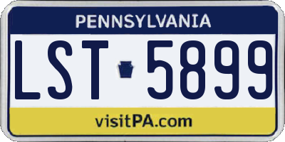 PA license plate LST5899