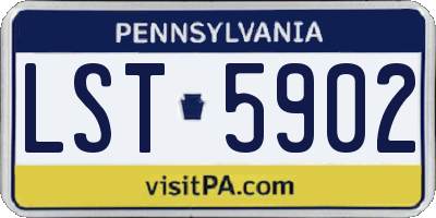 PA license plate LST5902