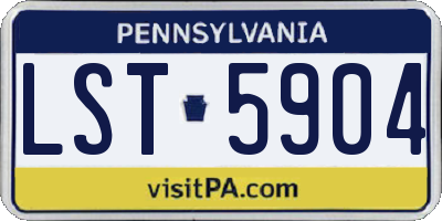 PA license plate LST5904