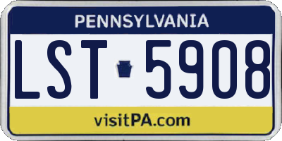 PA license plate LST5908