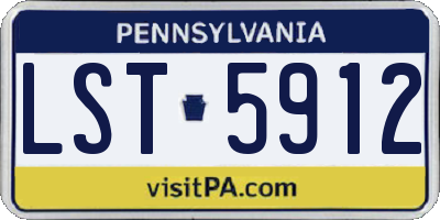 PA license plate LST5912