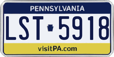 PA license plate LST5918