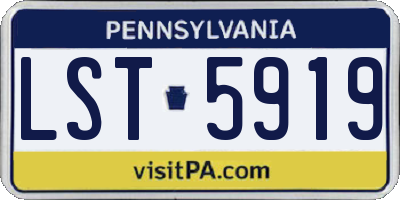 PA license plate LST5919