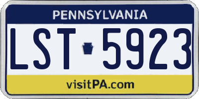 PA license plate LST5923